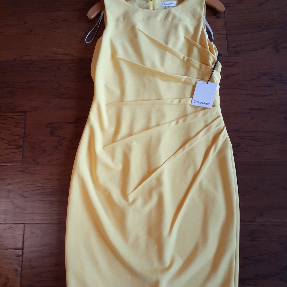 Calvin Klein Yellow Midi Dress - Picture 2 of 5